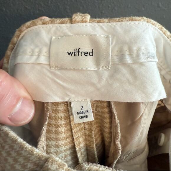 Wilfred Gingham Pleated Wide Leg Crop Pants Size 2 - Picture 5 of 7